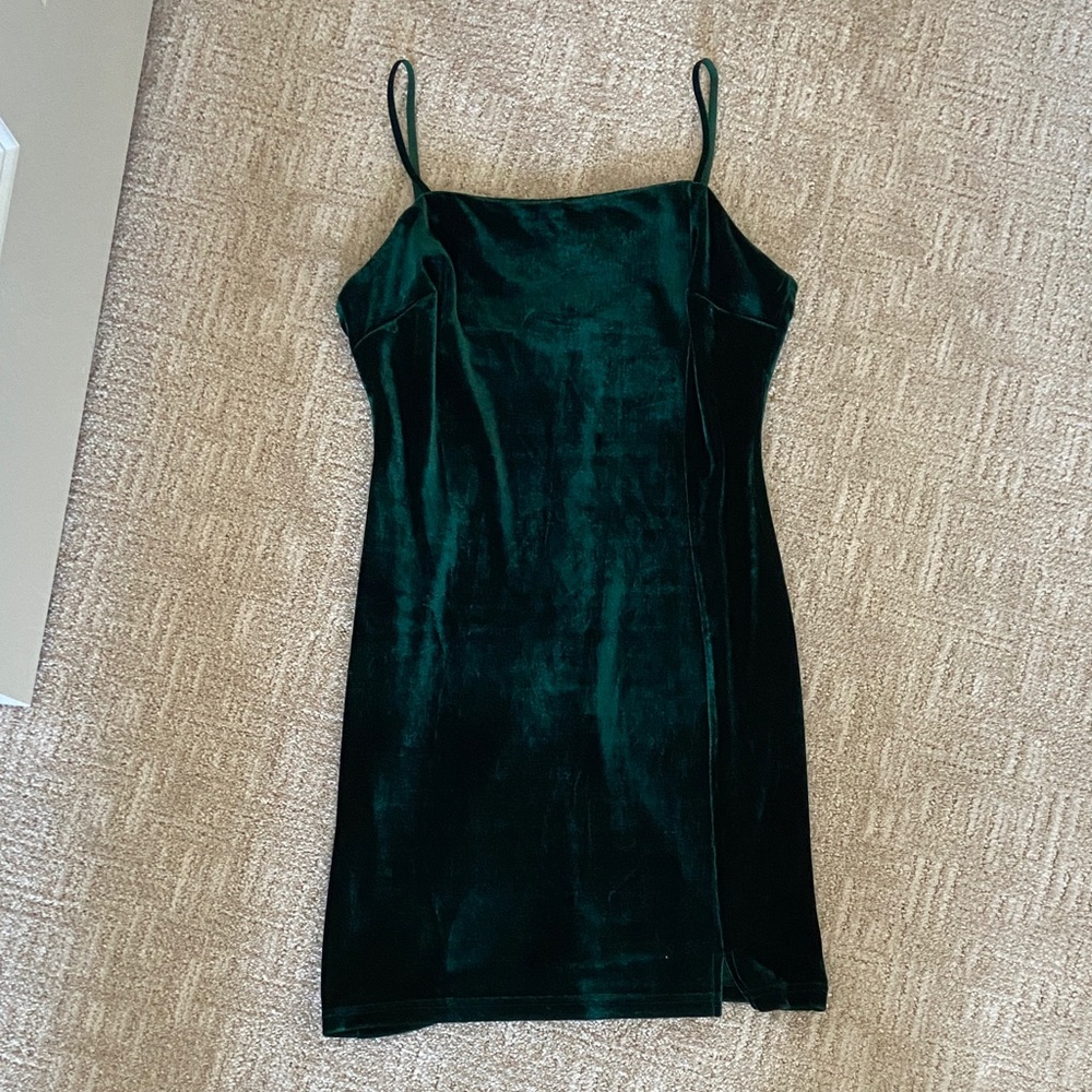 Lush Green Velvet Dress